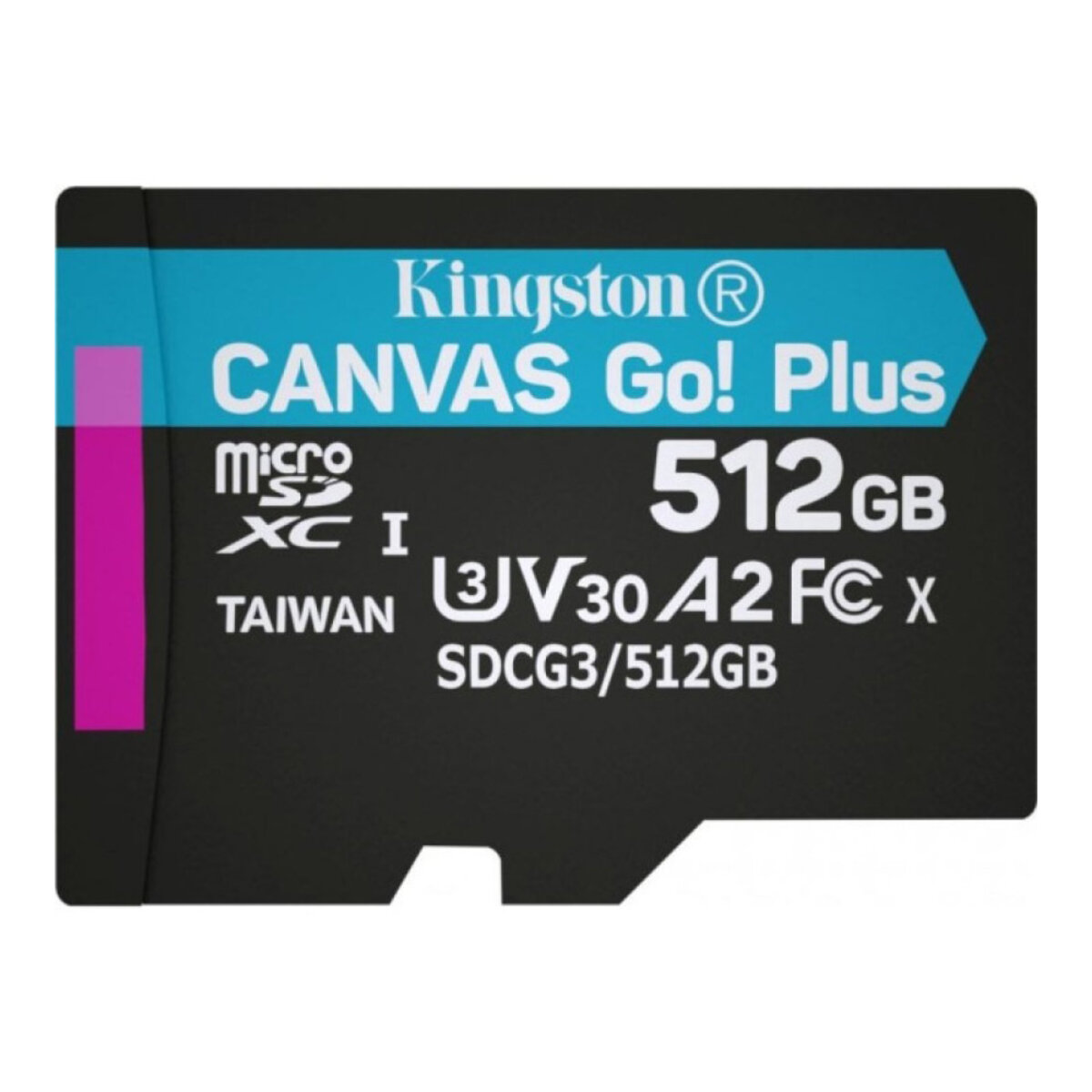Карта пам'яті microSDXC (UHS-1 U3) Kingston Canvas Go Plus 512Gb class 10 A2 V30 (R170MB/s, W90MB/s)