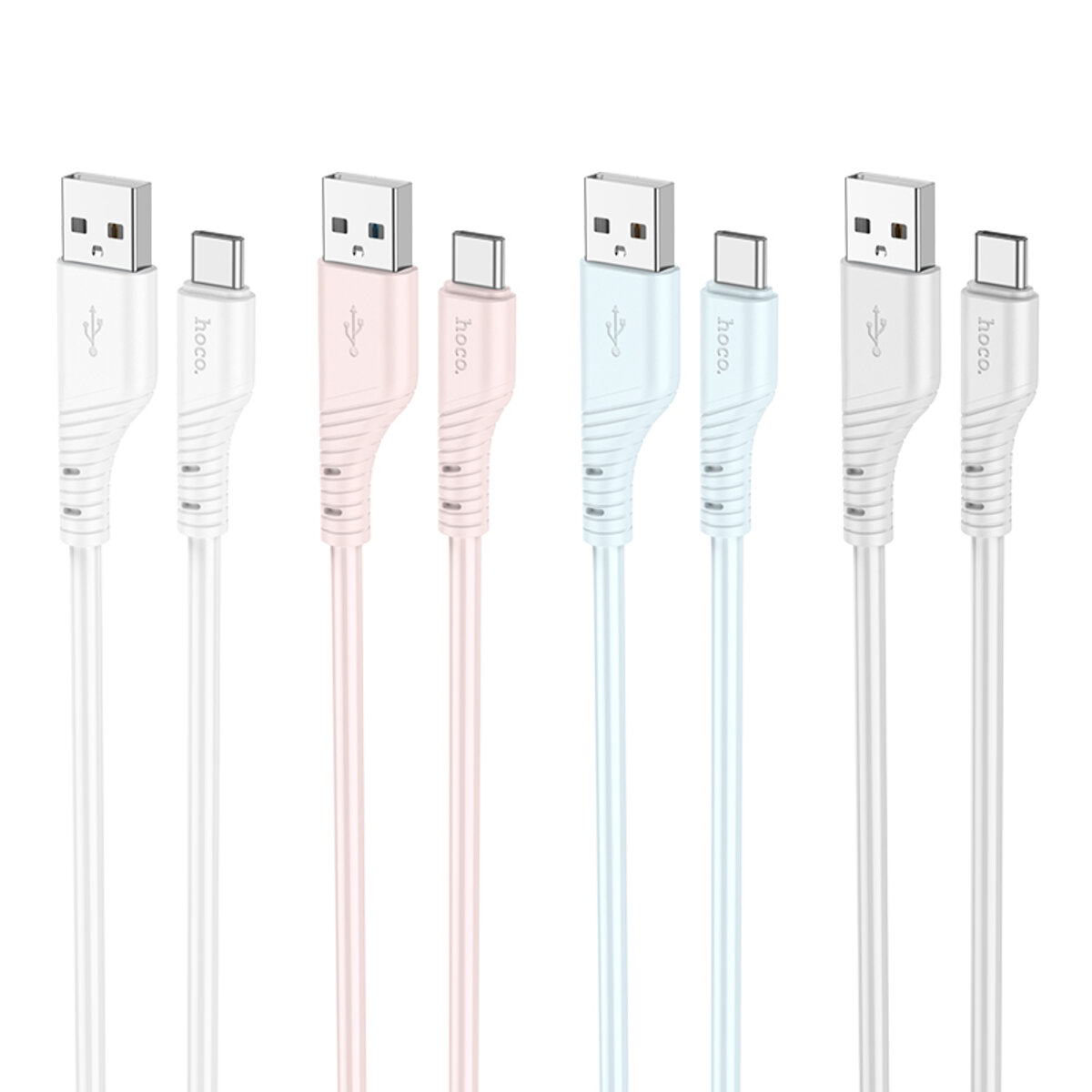 Кабель HOCO X97 Crystal color silicone charging data cable Type-C light blue