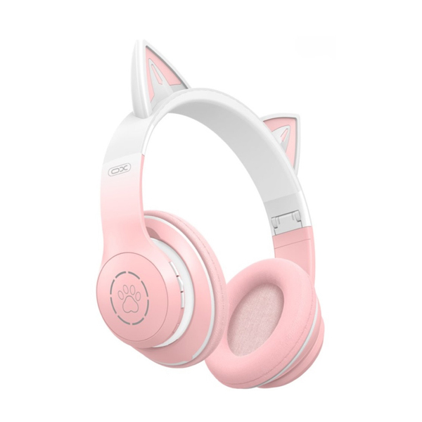 Bluetooth Навушники з мікрофоном  XO BE38 Cats Ear Pink (6920680840298)