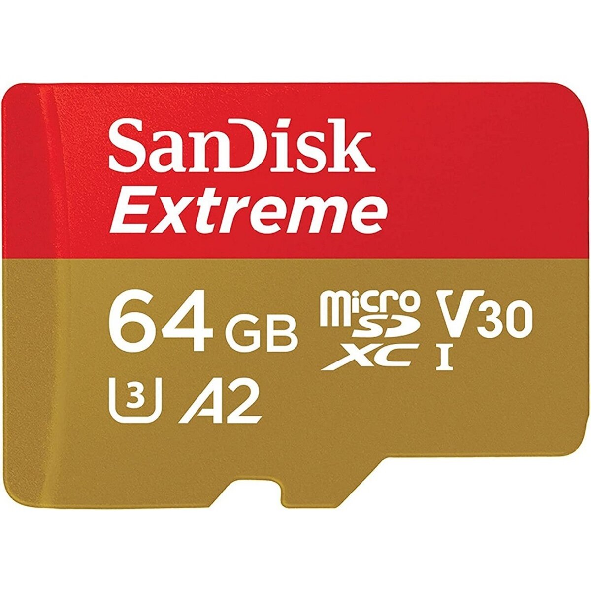 Карта пам'яті microSDXC (UHS-1 U3) SanDisk Extreme A2 64Gb class 10 V30 (R170MB/s,W80MB/s) (adapter SD)
