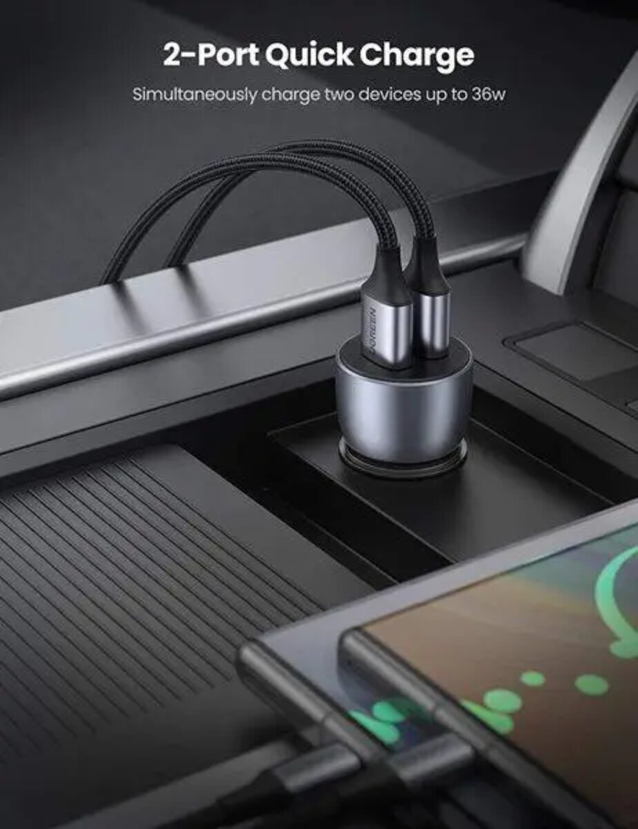 Автомобільний зарядний пристрій UGREEN CD213 Fast Car Charger (Dark Blue) (UGR-10144)