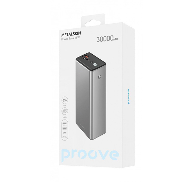 Зовнішній акумулятор Proove Metalskin 30000mAh 65W (PBM365210004)