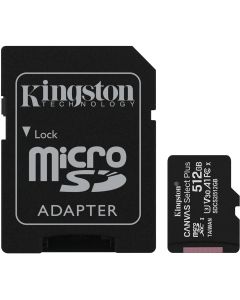 Карта пам'яті microSDXC (UHS-1) Kingston Canvas Select Plus 512Gb class 10 А1 (R-100MB/s) (adapter SD)