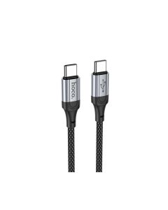 Кабель HOCO X102 Type-C to Type-C 3A, 1m, nylon, aluminum connectors, Black