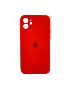 Чехол Soft Touch для Apple iPhone 12 Red with Camera Lens Protection Square