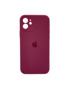 Чехол Soft Touch для Apple iPhone 12 Plum with Camera Lens Protection Square