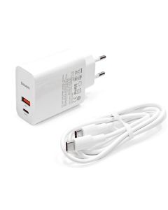 СЗУ Baseus Speed PPS Quick Charger 30W USB/Type-C + Cable Type-C to Type-C(TZCAFS-A02) White