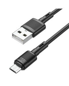 Кабель HOCO X83 USB to Micro 2.4A, 1m, PVC, PVC connectors, Black