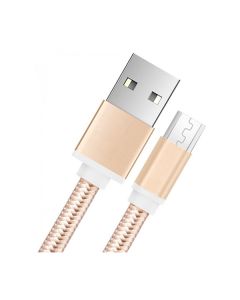 Кабель SkyDolphin S55V Neylon USB to Micro USB 2.4A 1m Gold