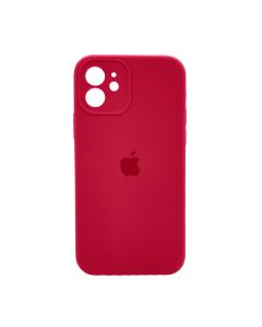Чехол Soft Touch для Apple iPhone 12 Rose Red with Camera Lens Protection