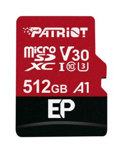 microSDXC (UHS-1 U3) Patriot EP Series 512Gb class 10 V30 (R-100MB/s, W-80MB/s) (adapter SD)