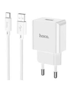 Мережевий зарядний пристрій HOCO C106A Leisure single port charger set(Type-C) White