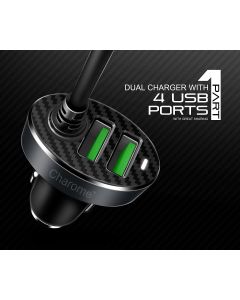 Автомобільний зарядний пристрій CHAROME C7 4-Port Front and Back Seat Car Charger Black