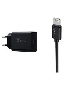 МЗП T-PHOX Mini 12W 2.4A + Lightning Black