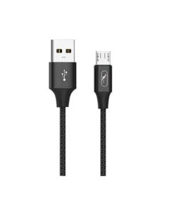 Кабель SkyDolphin S55V Neylon USB to Micro USB 2.4A 1m Black