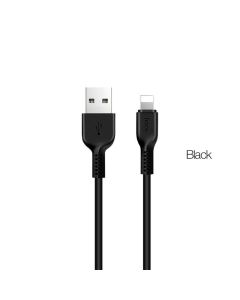 Кабель HOCO X20 USB to iP 2.4A, 1m, PVC, TPE connectors, Black