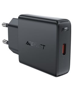 Мережевий зарядний пристрій ACEFAST A65 PD20W GaN single USB-C ultra-thin charger Black