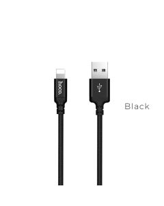 Кабель HOCO X14 USB to iP 2A, 2m, nylon, aluminum connectors, Black