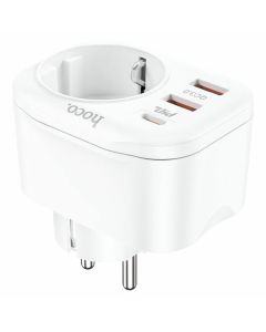 Мережевий зарядний пристрій HOCO NS3 Multifunctional socket(including 1C2A PD20W fast charge) White