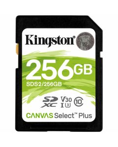 SDXC (UHS-1 U1) Kingston Canvas Select Plus 256Gb class 10 V10 (R-100MB/s)