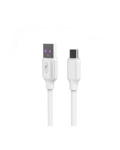 Кабель SkyDolphin S56T Super Fast TPE USB to USB Type-C 5A 1m White (USB-000572)