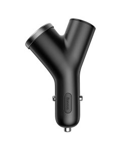 АЗП Baseus Y type dual USB+cigarette lighter extended car charger 3.1 A Black