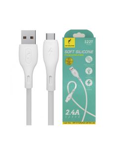 Кабель SkyDolphin S22T Soft Silicone USB to USB Type-C 1m White (USB-000602)