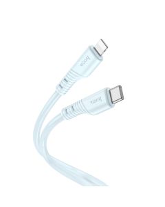 Кабель HOCO X97 Crystal color PD silicone charging data cable iP light blue