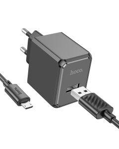 Мережевий зарядний пристрій HOCO CS11A Ocean single port charger set(Micro) 10.5W Black