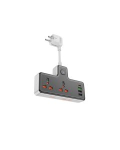 Мережевий подовжувач HOCO  AC12A Reise 2-position expansion socket(PD30W/1C3A) Black