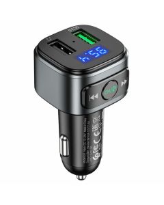 АЗП з FM-модулятором HOCO E67 Fighter QC3.0 18W car BT FM transmitter Black