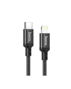 Кабель HOCO X14 Type-C to iP 3A, 20W, 2m, nylon, aluminum connectors, Black