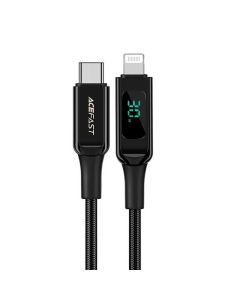Кабель ACEFAST C6-01 Type-C to iP, 3A, 30W, 1.2m, nylon, zinc connectors, Black