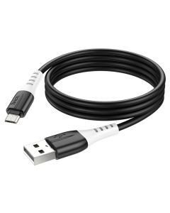 Кабель HOCO X82 USB to Micro 2.4A, 1m, silicone, silicone connectors, Black