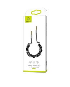 Аудіо-кабель Usams US-SJ256 Spring Audio Cable 1.2m Black