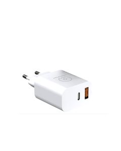 Зарядний пристрій WUW-C172 20W PD USB-C + USB QC3.0 18W white