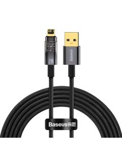 Кабель Baseus Explorer Series Auto Power-Off Fast Charging Data Cable USB to IP 2.4A 1m Black