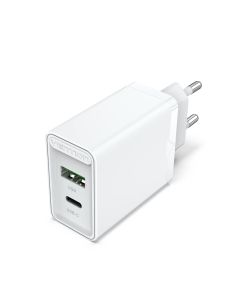 Зарядний пристрій Vention Two-Port USB(A+C) Wall Charger (18W/20W) EU-Plug White (FBBW0-EU)