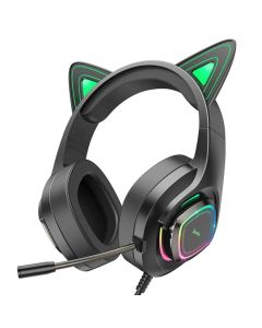 Навушники HOCO W107 Cute cat luminous cat ear gaming headphones Elf Cat