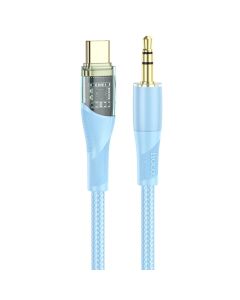 Аудiокабель HOCO UPA25 Transparent Discovery Edition Digital audio conversion cable Type-C Blue