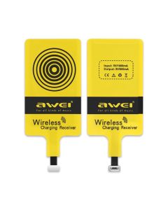 Ресивер для беспроводной зарядки Awei I6 Wireless для iPhone Yellow