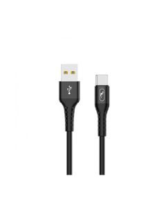 Кабель SkyDolphin S05T TPE Frost Line USB to USB Type-C 3A 1m Black (USB-000551)