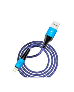 Кабель SkyDolphin S49L LED Aluminium Alloy USB to Lightning 3A 1m Black/Blue