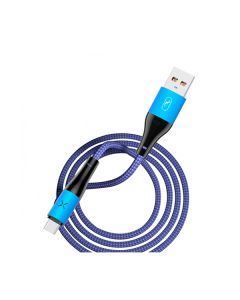 Кабель SkyDolphin S49T LED Aluminium Alloy USB to USB Type-C 3A 1m Black/Blue