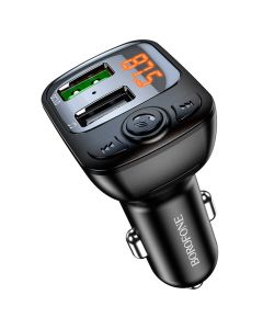 АЗП з FM-модулятором BOROFONE BC41 Eminency QC3.0 Car BT FM transmitter 18W Black