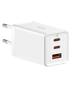Мережевий зарядний пристрій Baseus GaN5 Pro Fast Charger 2C+U 65W  EU  White(Include：Baseus Xiaobai series fast charging Cable Type-C  to Type-C 100W(