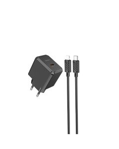 Мережевий зарядний пристрій HOCO CS13A Ocean single port PD20W charger set(C to iP) Black