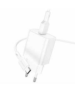 Мережевий зарядний пристрій BOROFONE BA72A Spring single port QC3.0 charger set(Type-C) White