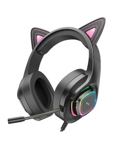 Навушники HOCO W107 Cute cat luminous cat ear gaming headphones Phantom Cat