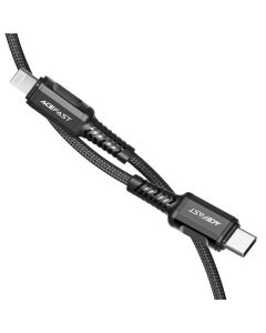 Кабель ACEFAST C1-01 Type-C to iP 3A, 1.2m, nylon, aluminum connectors, Black
